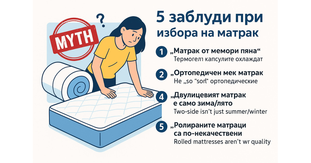 5 често срещани заблуди при избора на матрак – и каква е истината