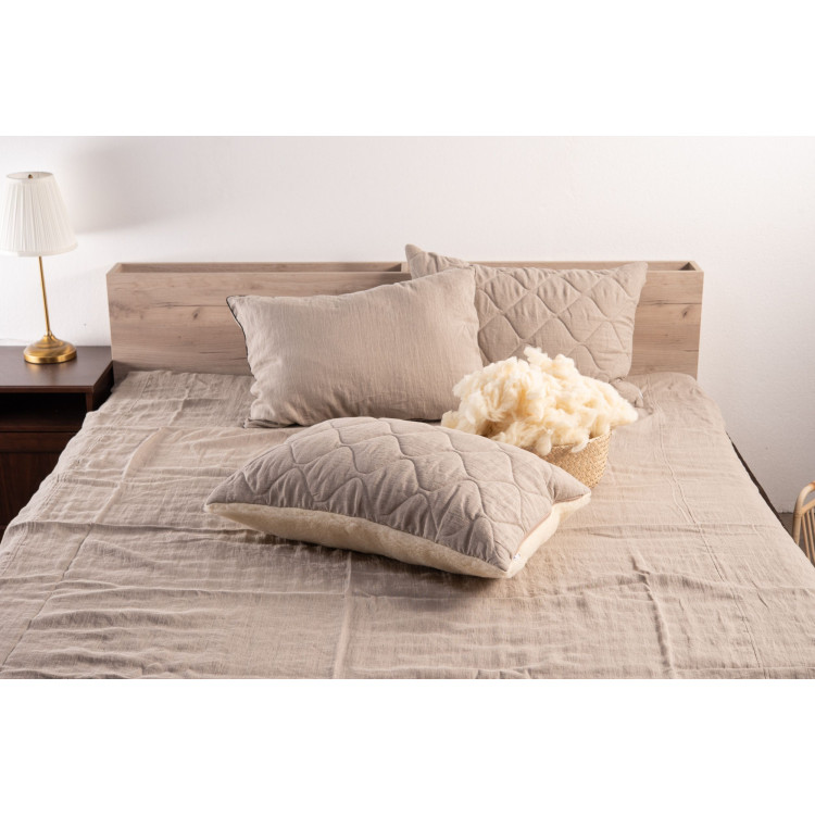 Възглавница Woolland Linen and Wool Duo White