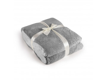 Одеяло шерпа с луксозен дизайн Маджестик Сиво