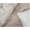Home of Wool Плик за завивка лен с тънко сиво райе отблизо