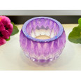 ръчно изработен декоративен свещник от епоксидна смола и брокат лилав