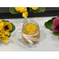 декоративна свещ от пчелен восък и брокат ягодка