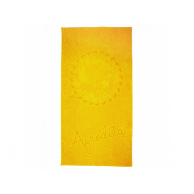 Едноцветна плажна кърпа - Жълта