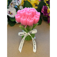 Ароматна свещ от соев и пчелен восък Букет Рози М647