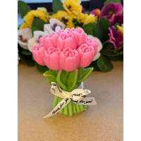 Ароматна свещ от соев и пчелен восък Букет Рози М647