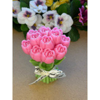 Ароматна свещ от соев и пчелен восък Букет Рози М647