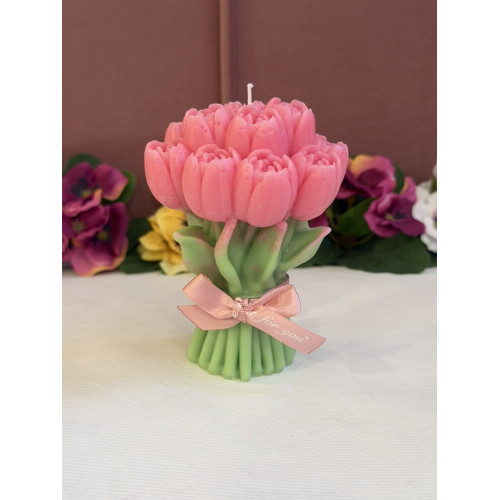 Ароматна свещ от соев и пчелен восък Букет Рози М647