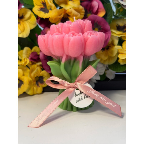 Ароматна свещ от соев и пчелен восък Букет Рози М719