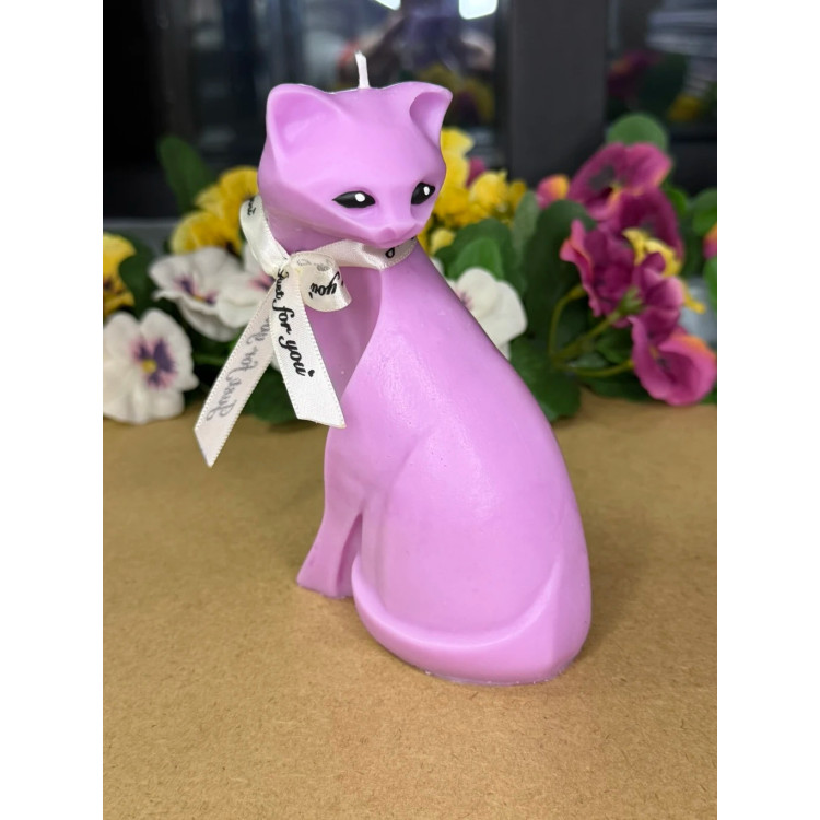 Ароматна свещ от соев и пчелен восък Котка М463