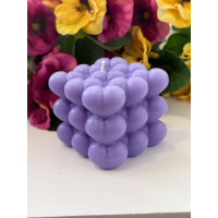 Ароматна свещ от соев и пчелен восък Куб Сърца М467