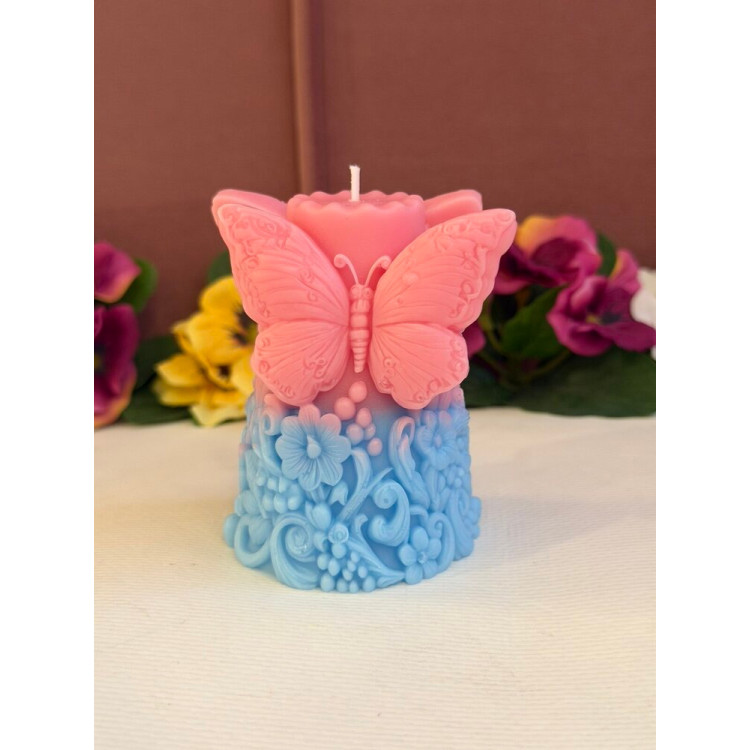 Ароматна свещ от соев и пчелен восък Пеперуди М650