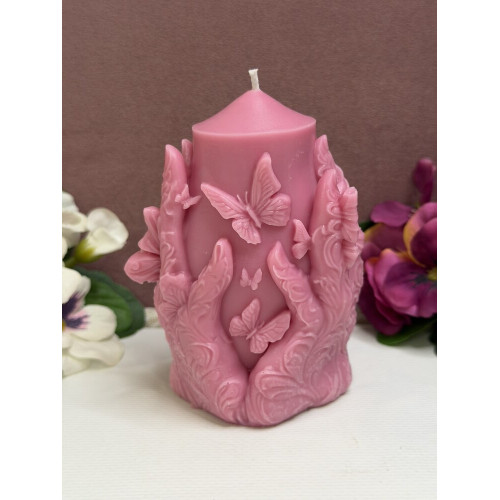 Ароматна свещ от соев и пчелен восък Пеперуди М658