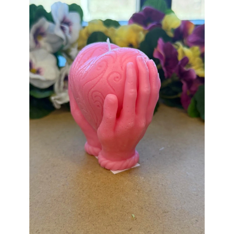 Ароматна свещ от соев и пчелен восък Ръце със сърце М713