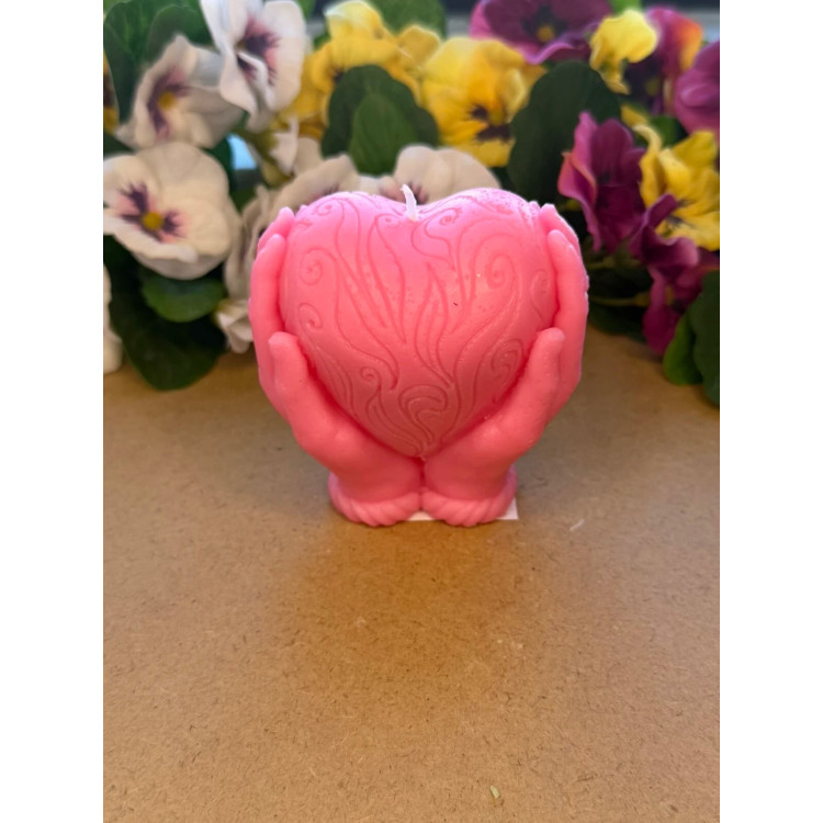 Ароматна свещ от соев и пчелен восък Ръце със сърце М713