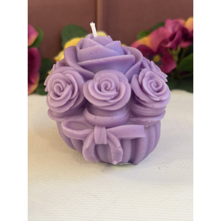 Ароматна свещ от соев и пчелен восък Рози М649