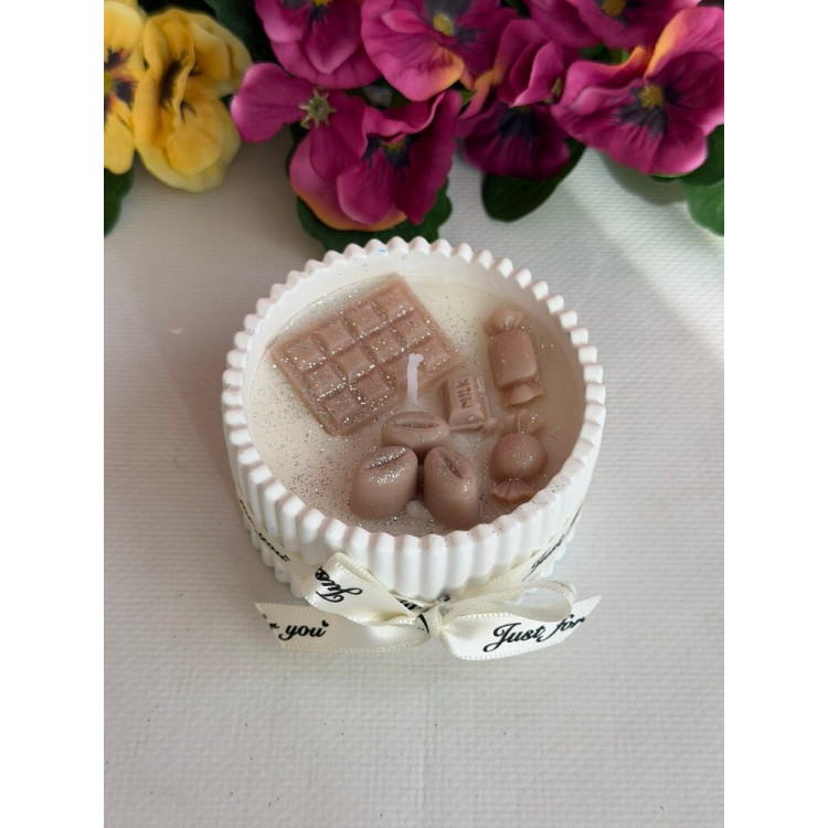 Ароматна свещ от соев и пчелен восък в кашпа М665