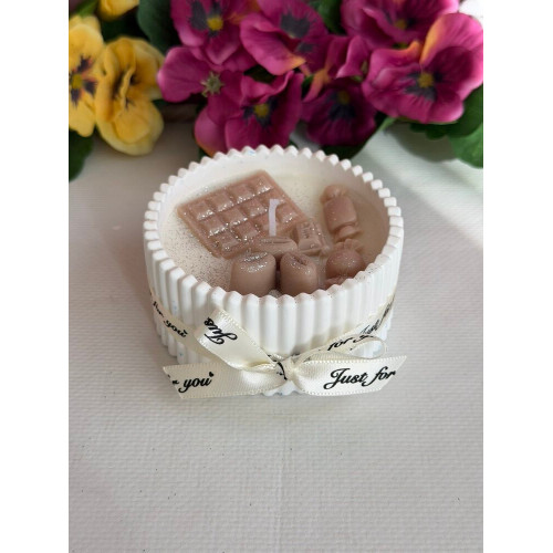 Ароматна свещ от соев и пчелен восък в кашпа М665