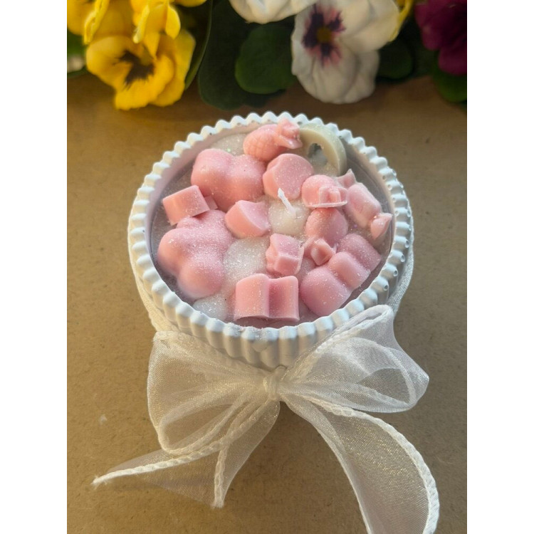 Ароматна свещ от соев и пчелен восък в кашпа М693