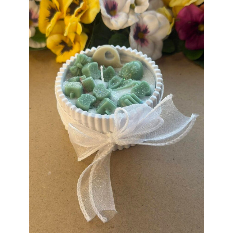 Ароматна свещ от соев и пчелен восък в кашпа М698