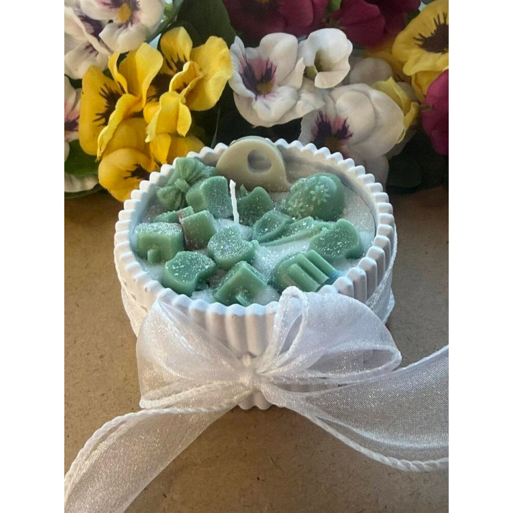 Ароматна свещ от соев и пчелен восък в кашпа М698