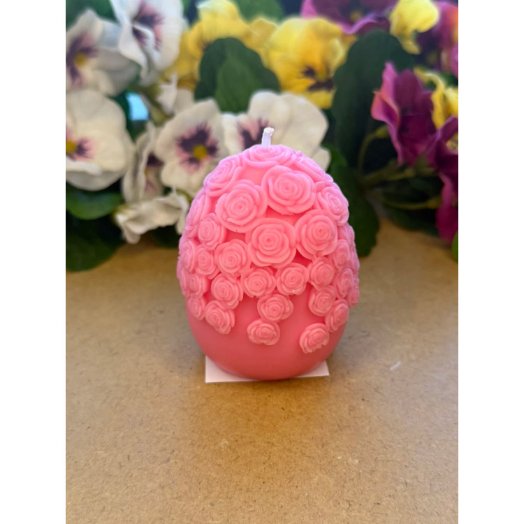 Ароматна свещ от соев и пчелен восък Яйце Рози М714