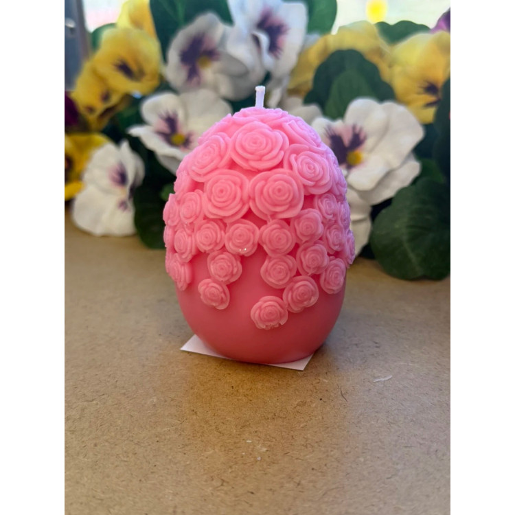 Ароматна свещ от соев и пчелен восък Яйце Рози М714