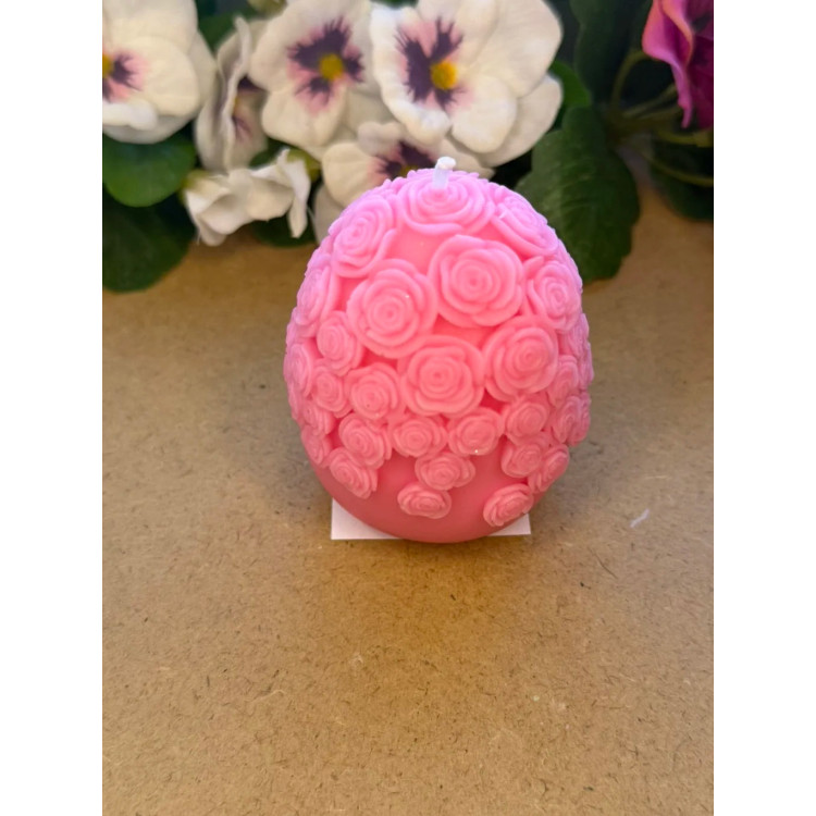 Ароматна свещ от соев и пчелен восък Яйце Рози М714