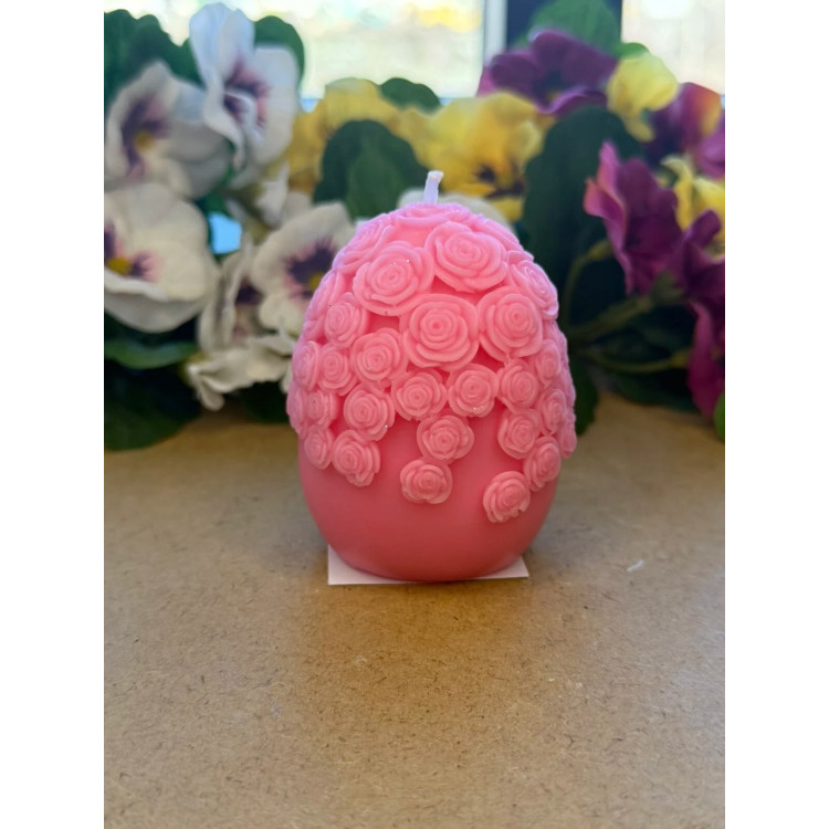 Ароматна свещ от соев и пчелен восък Яйце Рози М714