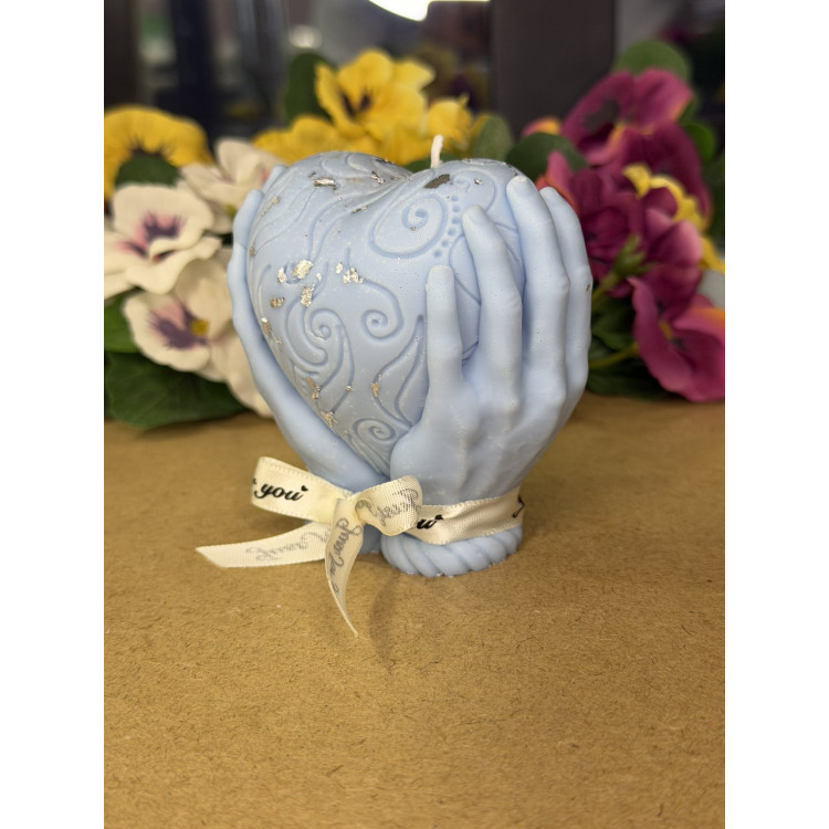 Ароматна свещ от соев восък Сърце