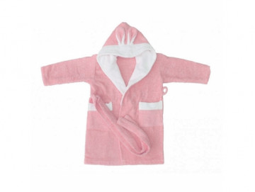 Бебешки халат за баня - светло розов