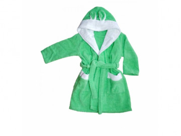 Бебешки халат за баня - зелен
