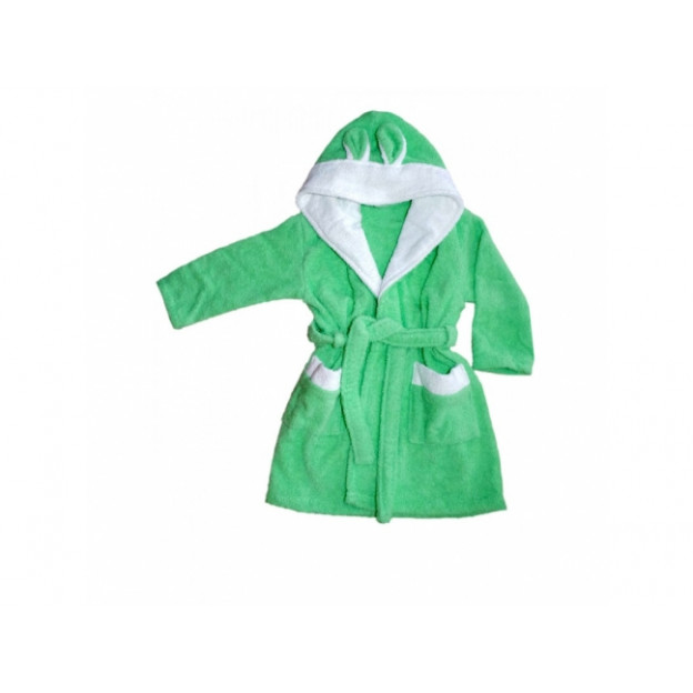 Бебешки халат за баня - зелен