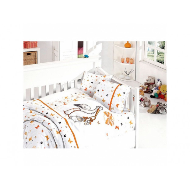 Бебешко спално бельо - Stork Orange