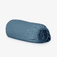 Чаршаф с ластик Ранфорс Нюанси син 120/200/30