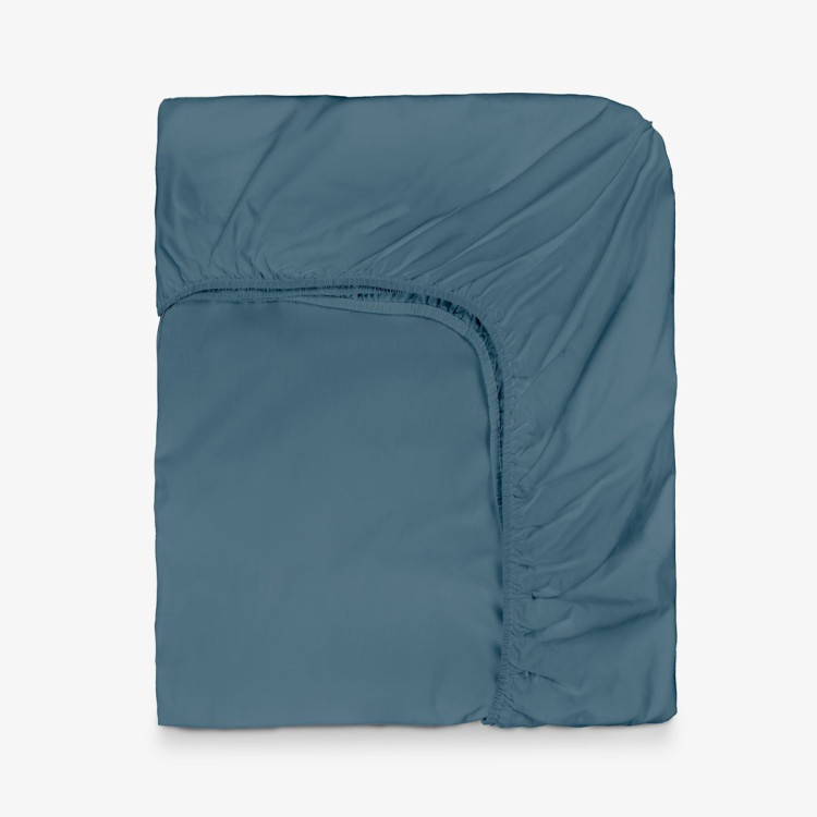 Чаршаф с ластик Ранфорс Нюанси син 120/200/30