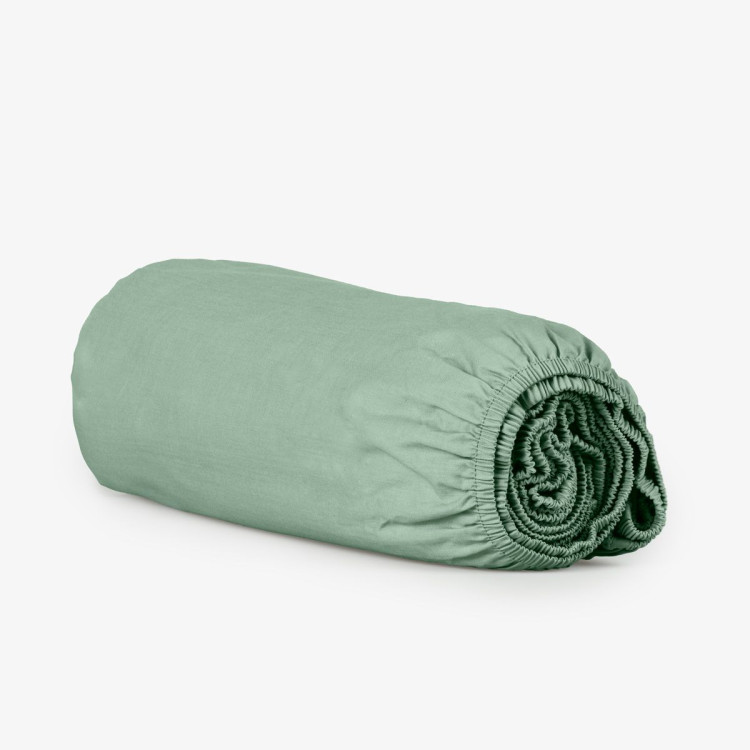 Чаршаф с ластик Ранфорс Нюанси зелен 120/200/30