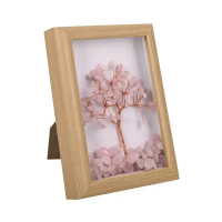 Дърво на живота РОЗОВ КВАРЦ в рамка естествени камъни