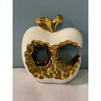Декор Ябълка Бяло Златиста