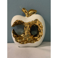 Декор Ябълка Бяло Златиста