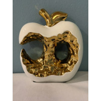 Декор Ябълка Бяло Златиста