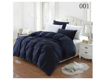 Двуцветно спално бельо от 100% памук Черно/Синьо
