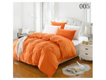 Двуцветно спално бельо от 100% памук Оранжево/Бяло