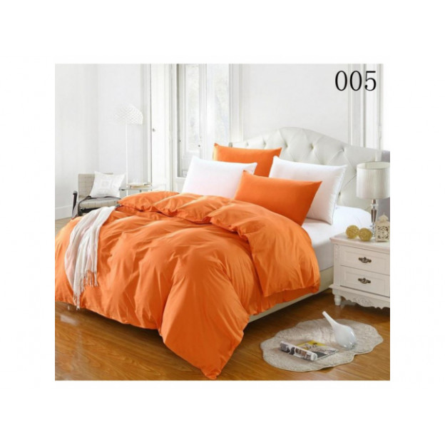 Двуцветно спално бельо от 100% памук Оранжево/Бяло