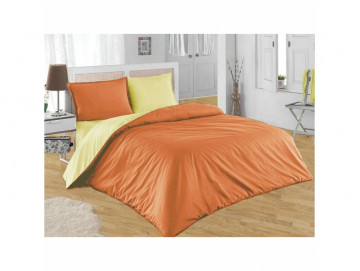 Двуцветно спално бельо от 100% памук Оранжево/Екрю