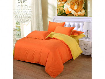 Двуцветно спално бельо от 100% памук Оранжево/Жълто