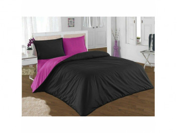 Двуцветно спално бельо от 100% памук Розово/Черно