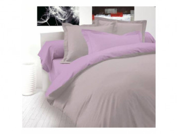 Двуцветно спално бельо от 100% памук Сиво/Светло Лилаво