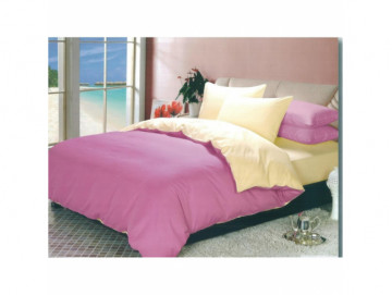 Двуцветно спално бельо от 100% памук Светло Лилаво/Екрю