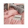 Двуцветно спално бельо от 100% памук Светло Розово/Сиво