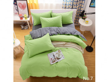 Двуцветно спално бельо от 100% памук Зелено/Графитено сиво